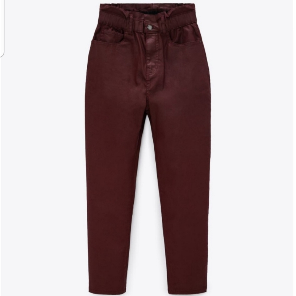 Burgandy Baggy Paperbag Pants Size US 8 (29)